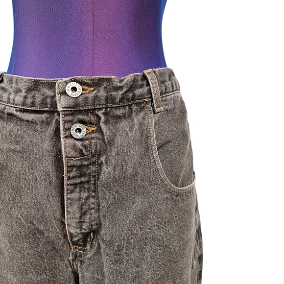 Vintage Guess Stonewashed Black Denim Barrel Jeans Size 38x34 Men's B58 - Picture 2 of 13